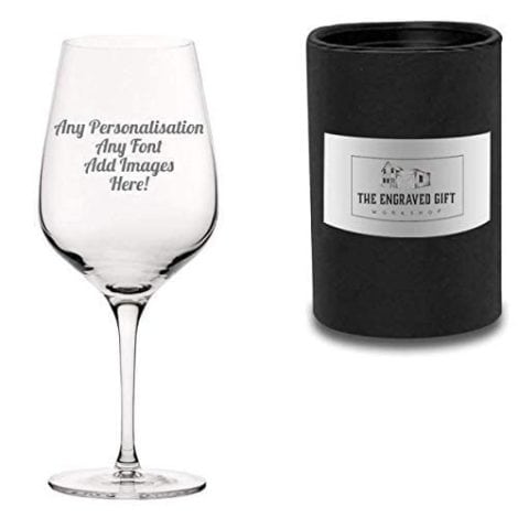 Custom engraved wine glass with gift box – perfect for birthdays, weddings, retirements, and anniversaries. A cherished keepsake for anyone.