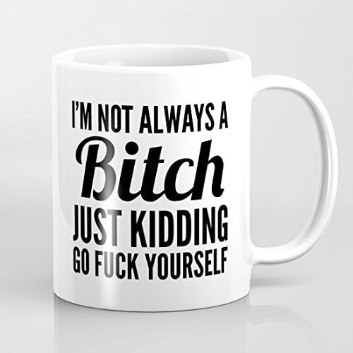 I'm Not Always A Bitch Just Kidding Go Fuck Yourself Mugs Sarcasm Coffee Mug Cup Funny Bitch Mugs Coffee Mugs Friends Sarcasm Coffee Cup Mug Gift Unique Cup for Women 11 OZ Novelty Mug Both Sides