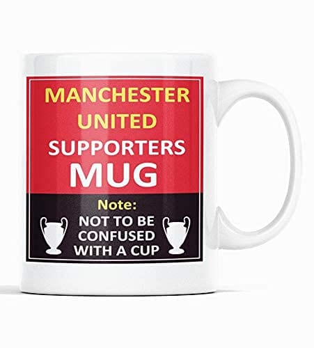 Manchester United Red Devils Mug: A hilarious office gift for Man U supporters, perfect for tea and coffee breaks!