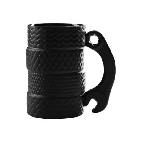 Hosoncovy Ceramic Tire Mug – A unique 3D wheel-shaped coffee cup with 500ML capacity, a perfect gift!