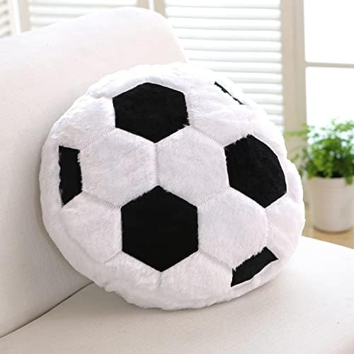 JIAHG Unique Football Shaped Cushion Pillow Winter Plush Sofa Throw Pillow Soft Cuddle Soccer Pillow Stuffed Long Sleeping Bed Pillow Xmas Birthday Sports Fan Gift for Men Him Boyfriend