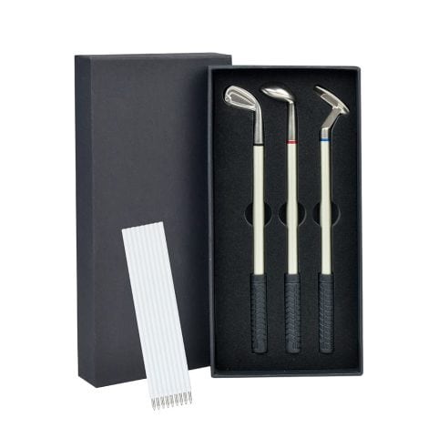 Gifts for British men who love golf: Golf-themed pens, ideal for Secret Santa or Christmas presents. Perfect for dads or men with everything.