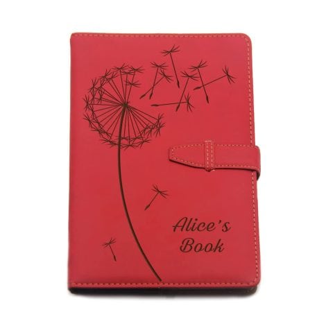 Customizable diary and notebook, perfect gift for birthdays and Christmas. A5 size, made of PU leather. (Red Design 3).