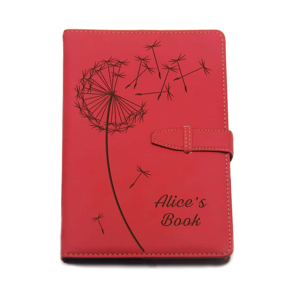 Personalised Notebook Personalised Journals for Women Men Valentines Gift for Him Her Personalised Diary 2023 A5 Size PU Leather Notebook Custom Gifts for Birthday Christmas(Red Design 3)