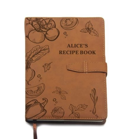 Customised PU Leather Notebook with Brown Design, ideal as a Valentine’s or Christmas gift. Available in A5 size.