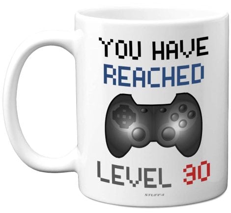 Celebrate a gamer’s big 3-0 with Stuff4’s 30th Birthday Gamer Gift – Level 30 Gamer Christmas Mug.