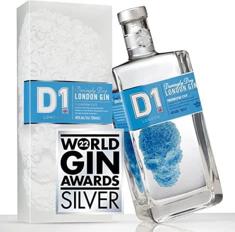 70cl D1 London Dry Gin in a stylish gift box. Award-winning English gin with juniper, citrus, and nettle flavors. Perfect birthday gift for gin enthusiasts.