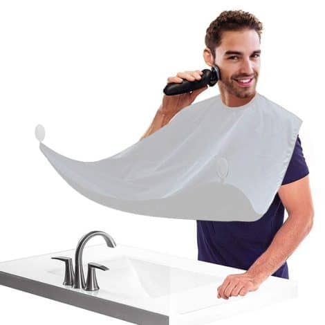 White QpenguinBabies Beard Apron with Suction Cups – The Perfect Birthday Gift for Him!