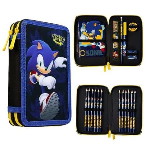 Sonic The Hedgehog Pencil Case packed with Stationery for School – Perfect for Boys who love Colouring!