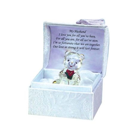 “My Husband’s Personalized Poem-Engraved Crystal Figurine in an OnlineStreet Treasure Chest: Perfect for Special Occasions!”