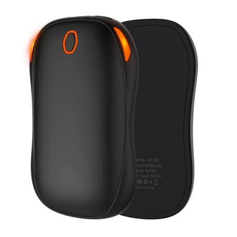 Rechargeable Electric Hand Warmers with 3 heat levels, portable pocket heater and USB power bank. Ideal for Raynaud’s, camping, and gifting. (2 pack)