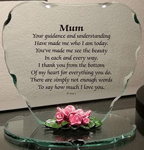 OnlineStreet Glass Plaque Gift for Mum – a beautiful online gift for your lovely mother.