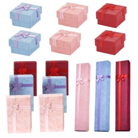 Pveath’s mixed color 15pcs Gift Box is perfect for displaying rings, watches, necklaces, earrings, and bracelets.