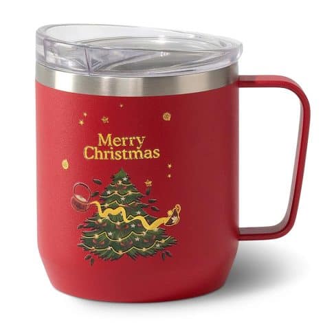 VAHDAM’s Christmas Mug, a festive gift for everyone! Keep your coffee hot with this 10 oz stainless steel mug. Great Christmas gift!