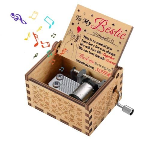 Personalized Wooden Music Box: Special Gift for a Best Friend – Birthday, Anniversary, or Thank You.