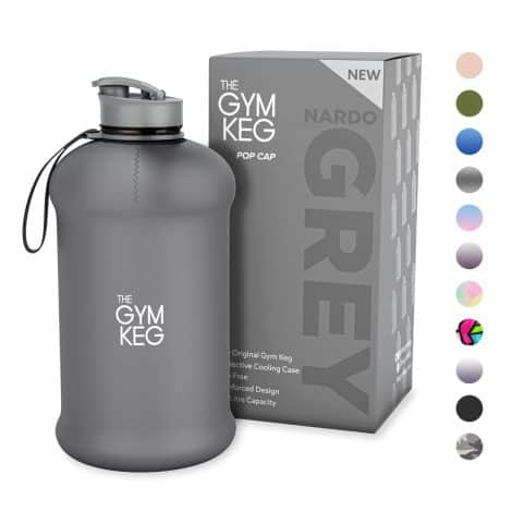 The Gym Keg Sports Water Bottle with Insulated Sleeve, Carry Handle. Large capacity, eco-friendly and BPA-free.