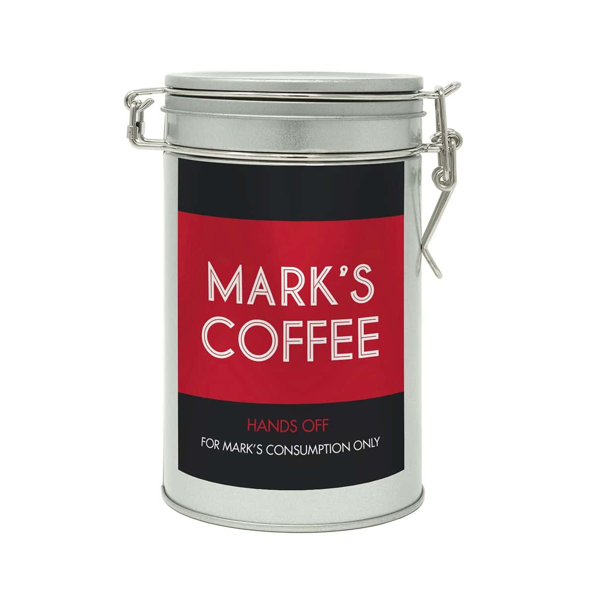 Sistir, Personalised Coffee Gift In A Tin. Perfect for Coffee Lovers. 9 Label Colours to Choose From. 100% Arabica Grounds, Roasted and Packed in the UK. 150g