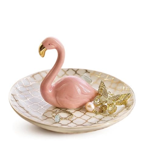 GOEDEKE Flamingo Trinket Dish – a charming dish to hold rings, necklaces, and earrings. Perfect gift for any occasion!