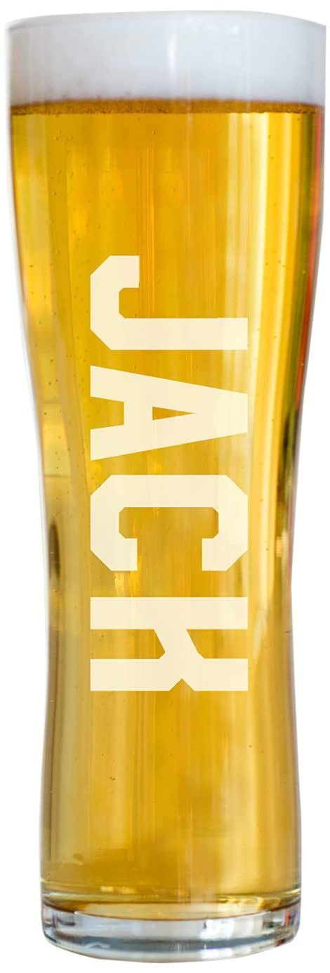 Customized Name Etched Pint Beer Glass | Strong Glass | 220 x 77mm | 57cl | Ideal for Father’s Day, Birthdays, Weddings | The Ultimate Pint Experience