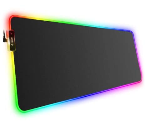 Hcman Black RGB Gaming Mouse Mat Pad: Extra Large and Thick Mousepad with LED Lights – British-aimed.