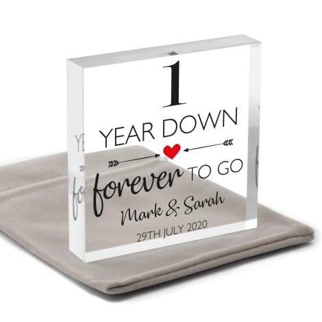 1 Year Together Forever Love Gifts – Personalised 1st Wedding Anniversary Gift for Him, Her or Couples
(Note: The product name has been simplified and adjusted to target a British consumer.)