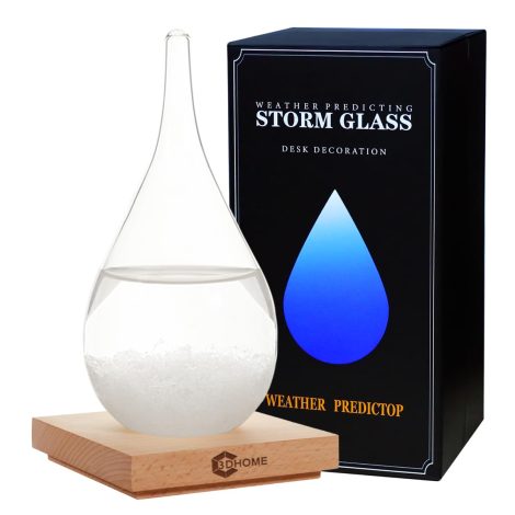 Storm Glass Weather Forecaster: Decorative water drop-shaped barometer for your home or office, a perfect Christmas decoration.