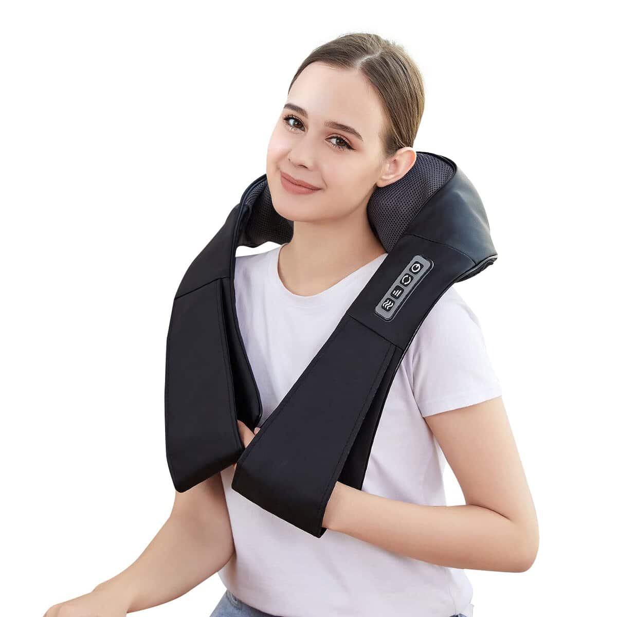 LAOBEN Neck Shoulder Back Massager with Heating, Two-Way Kneading Massage, Soothes Muscles, Relieves Soreness, Durable Material, Easy to Use, Multi-Scene Use in Office, Home and Car, A Nice Gift.