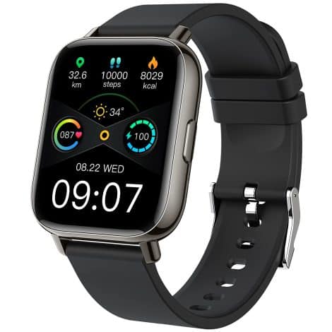 New and advanced Smart Watch 2021 with a 1.69″ touch screen, heart rate monitor, and sleep tracker.