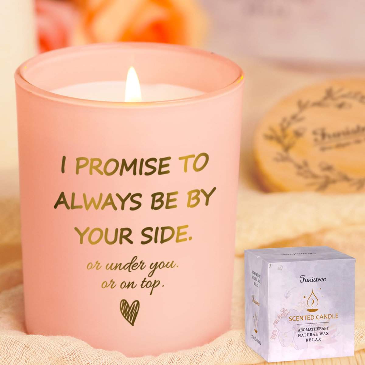 Christmas Candle Gifts for Her Girlfriend, I Love You Rose Scented Candle Secret Santa Gift for Wife from Husband, Xmas Luxury Candle Gift Set for Sleep Massage, Romantic Anniversary Birthday Presents