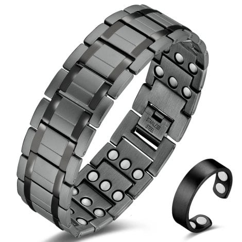 Cigmag Magnetic Bracelet – Powerful magnets, durable titanium steel, adjustable tool, and gift box included. (Grey)