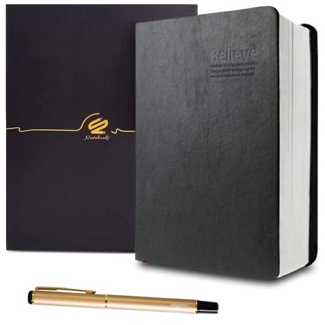 “Vegan Leather Lined 720 Pages Writing Journal with Gift Box Pen, perfect for Birthdays and Holidays.”