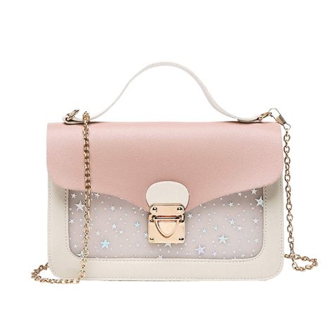 Aoaky Girls Mini Chain Handbags – Cute star-design, pink handbag for girls and women, with detachable chain strap. Spacious!