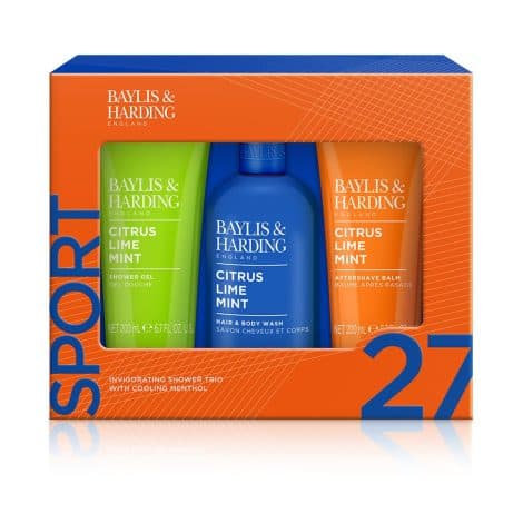 Baylis & Harding Men’s Invigorating Shower Trio Gift Set – Vegan Friendly with Citrus, Lime & Mint.