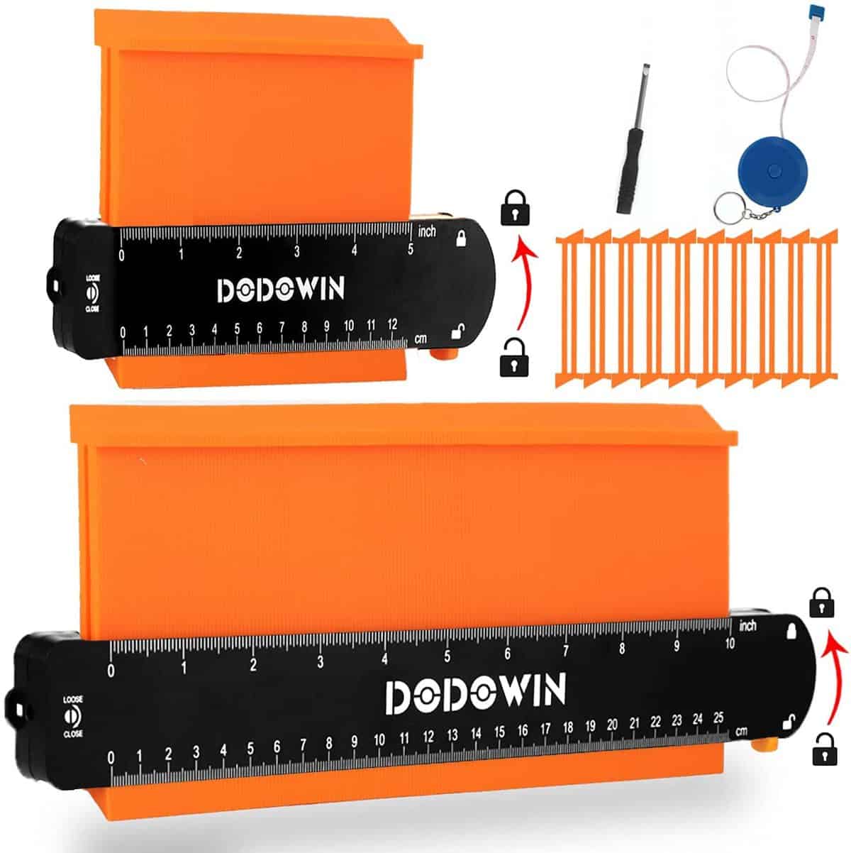 DODOWIN Contour Gauge Duplicator 2pcs, Laminate Flooring Marking Profile Tools, Woodworking Template Scribe Carpenter Gadgets, Christmas Stocking Fillers for Men Birthday Gifts for Dad Grandad Husband