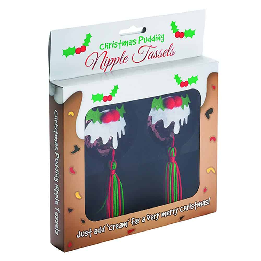 Diabolical Gifts DP0644 Christmas Pudding Nipple Tassels Funny Sexy Secret Santa Gift, Multicoloured, 20.3 x 17.6 x 2.6 Centimeters