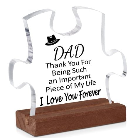 Puzzle-Shaped Acrylic Plaque: Unique presents for British dads, perfect for Father’s Day, birthdays, and festive celebrations.