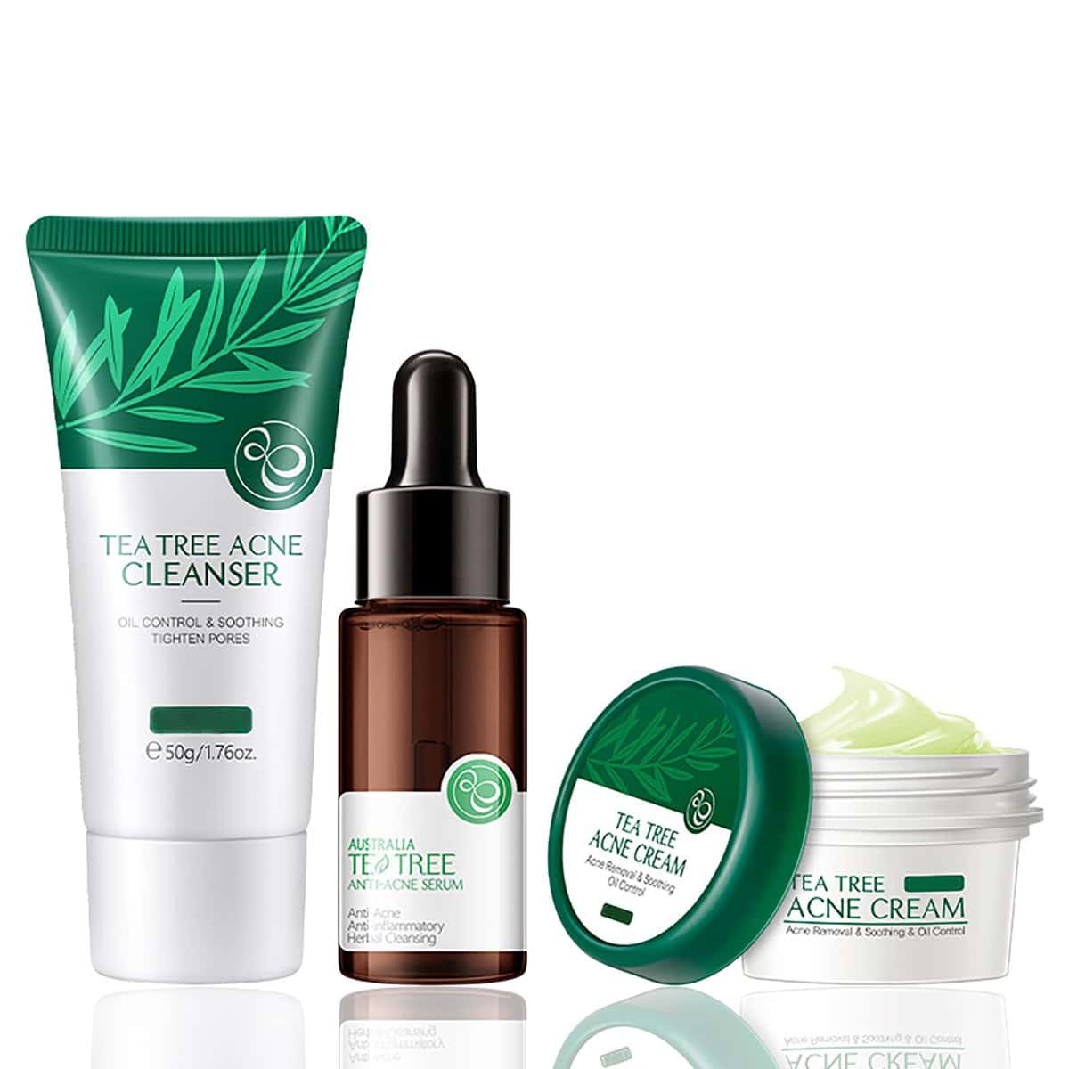 Tea Tree Skin Care Sets & Kits - Skincare Set Gifts for Teenage Girls - Pamper Gift Sets for Women with Cleanser-Serum-Cream - Acne Remove Hydrating Moisturizing Shrink Pore Oil Control (3PCS)