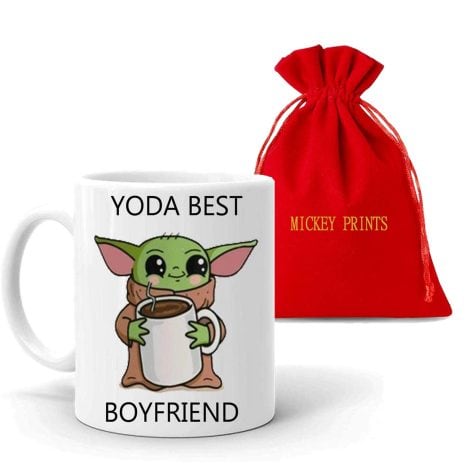 Funny Baby Yoda Coffee Mug – Ideal Gift for your Boyfriend or Husband! Comes with a Free Pouch.