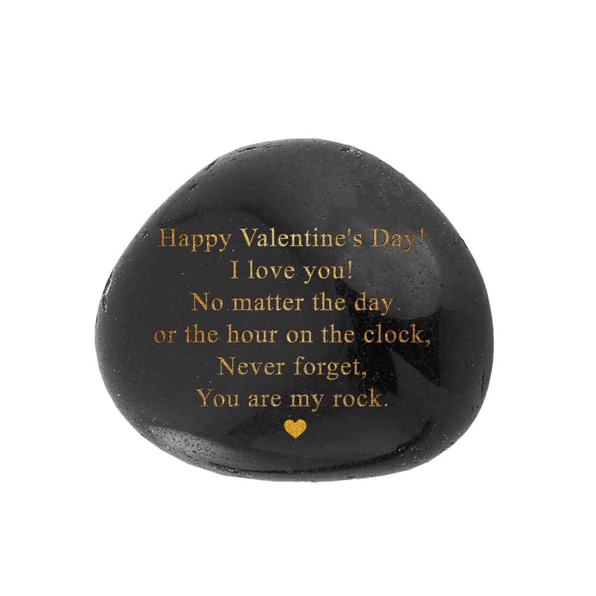 Lev's Happy Valentines Day Gift - Black Polished You are My Rock Engraved Pebble Emotional Gifts for Him, Her Boyfriend Gifts, Girlfriend Couples, 5 x 7 x 3cm