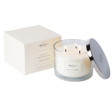 The Copenhagen Company presents a 12oz luxury scented candle gift for women – Peony & Rhubarb.