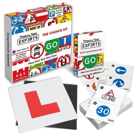 Driving Test Essentials Bundle: 128 UK Road Signs Flash Cards + 2 Magnetic L Plates – Approved by Instructors. Ideal for Teens 16-18.