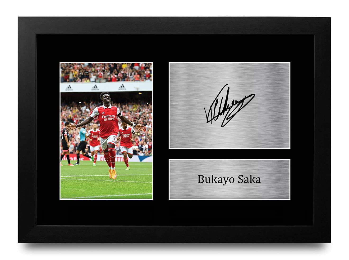 HWC Trading FR A4 Bukayo Saka Gifts Printed Signed Autograph Picture for Football Fans and Supporters - A4 Framed