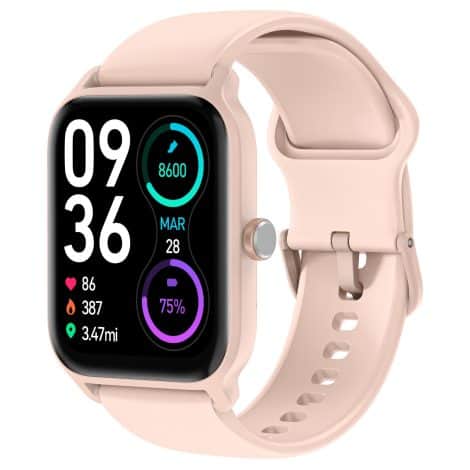 TOOBUR Ladies’ Smartwatch with Alexa, Call Function, Fitness Tracking, Heart Rate Monitoring, and Waterproof Design.