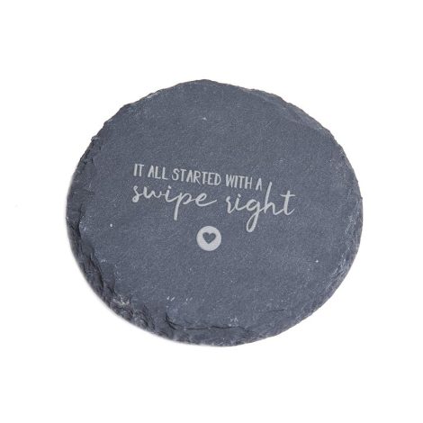 “The Beginning of Love” Slate Coaster – Ideal for Partner – Celebratory Presents on Anniversary or Valentine’s Day