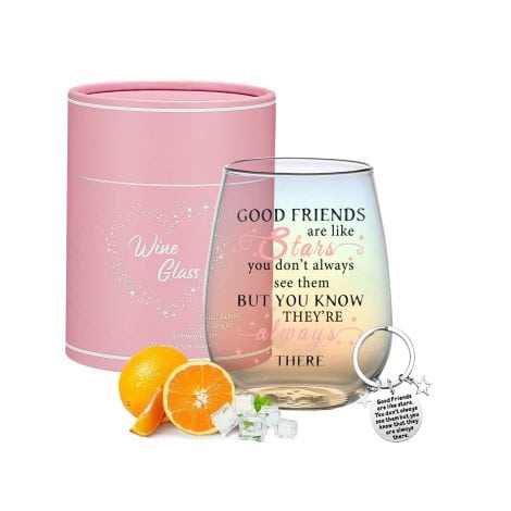 Personalized Stemless Wine Glass, a perfect birthday or leaving gift for your special Friend or Colleague.