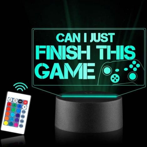 FAMINESS Game Night Lamp – Fun 3D Light with 16 Color Changes. Perfect Gamer Gift for Boys.