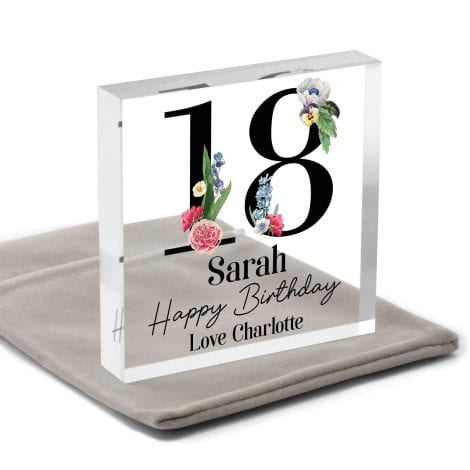 Customized milestone birthday gifts for daughters, sisters, friends, mums, and nannies, with a stylish grey bag.