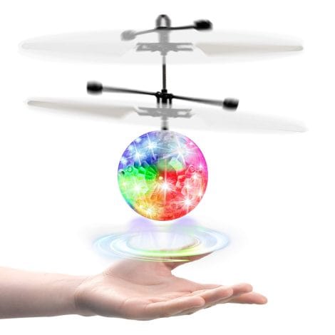 kizplays LED Flying Ball: Safe palm-sized drone that lights up, ideal for indoor and outdoor play. Perfect for all ages!