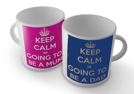 GrassVillageTM Chill Out, I’m Becoming a Dad/Mum – Set of Two Ceramic Mugs for You!