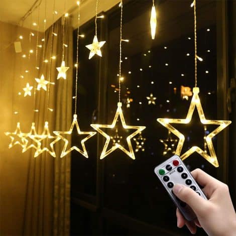 Warm White Christmas Window Lights. Transform your home with enchanting indoor and outdoor decorations. USB powered with 8 modes.